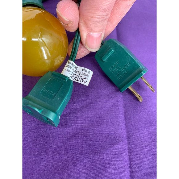 MCM Blow Mold Christmas Lights Blue, Red Green, and Gold 2 Inch Bulbs - Picture 3 of 6